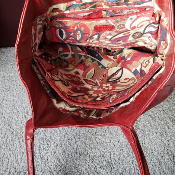 Nicole Miller Red leather Boho Purse - Picture 6 of 9